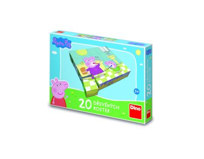 Dino Peppa Pig: Veselý deň 20 Drevené licenčné kocky
