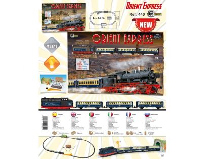 Pequetren Orient express so stanicou, mostom a tunelom