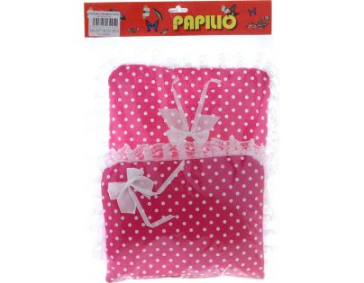 Perinka s čipkou a mašľou tmavo ružová