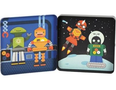 Petitcollage Puzzle magnetické Knižka Roboti 25 dielikov