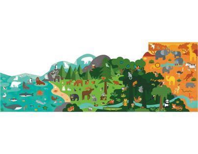 Petitcollage Opätovne použiteľné samolepky sa scénou Môj svet zvierat