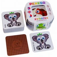 Pexeso Zvieratká 64 kariet v plechovej krabičke