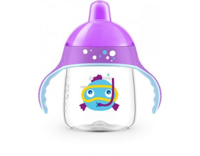 Avent netečúci hrnček Rybka fialový 260ml