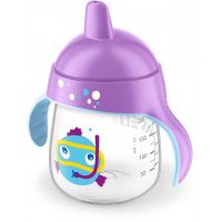 Avent netečúci hrnček Rybka fialový 260ml 2