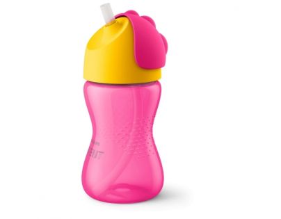 Philips Avent Hrnček s ohebnou slamkou 300 ml ružový
