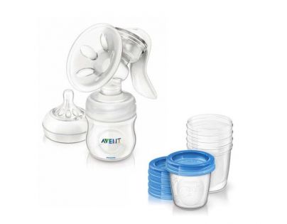 Philips Avent Odsávačka Natural manuální se zásobníkem 125ml + VIA 180ml 6ks