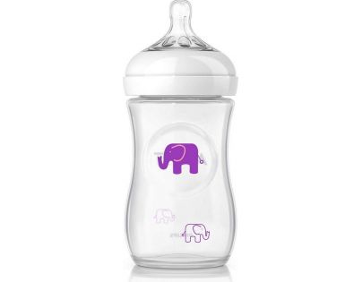 Philips Avent sada láhev 260 ml šidítko 2 ks pásek k šidítku s potiskem slonů růžová