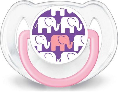 Philips Avent sada láhev 260 ml šidítko 2 ks pásek k šidítku s potiskem slonů růžová