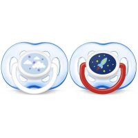 Philips Avent Šidítka Sensitive 18+ m mix 2 ks raketa+mraky Philips Avent Šidítka Sensitive 18+ m mix 2 ks raketa+mraky