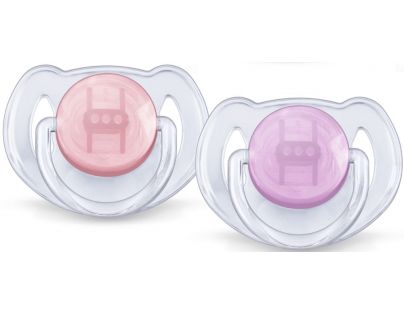 Philips Avent Šidítko Průhledné 6 - 18m 2ks - Fialová a růžová