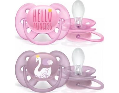 Philips Avent Cumlík Ultrasoft Text divka 6-18m, 2 ks