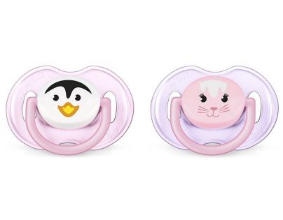 Philips Avent Šidítko Zvířátko 0 - 6m 2ks - Růžová a fialová