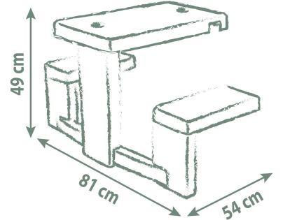 Smoby Piknikový stolček Life s lavicami k domčeku