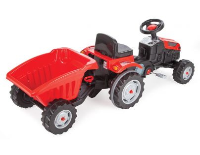 Pilsan Traktor šliapací s valníkom červený