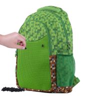 Pixie Crew Kreatívny študentský batoh Minecraft zelenohnedý