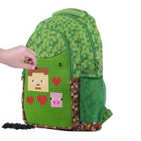 Pixie Crew Kreatívny študentský batoh Minecraft zelenohnedý 2