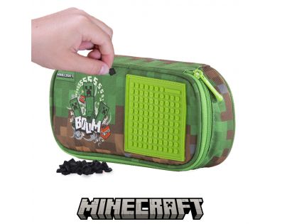 Pixie Crew Minecraft Študentský peračník zelenohnedý s malým panelom