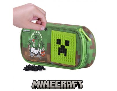 Pixie Crew Minecraft Študentský peračník zelenohnedý s malým panelom