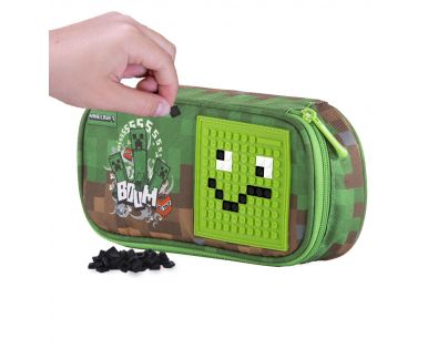 Pixie Crew Minecraft Študentský peračník zelenohnedý s malým panelom