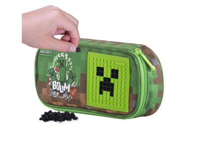Pixie Crew Minecraft Študentský peračník zelenohnedý s malým panelom