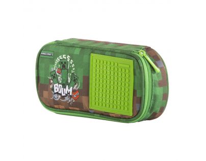 Pixie Crew Minecraft Študentský peračník zelenohnedý s malým panelom