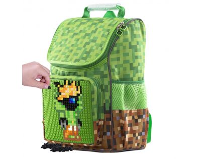 Pixie Crew Školská aktovka Minecraft zelenohnedá