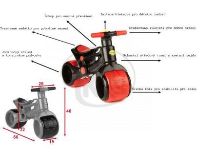 PlasmaBike Odrážedlo černo-červená