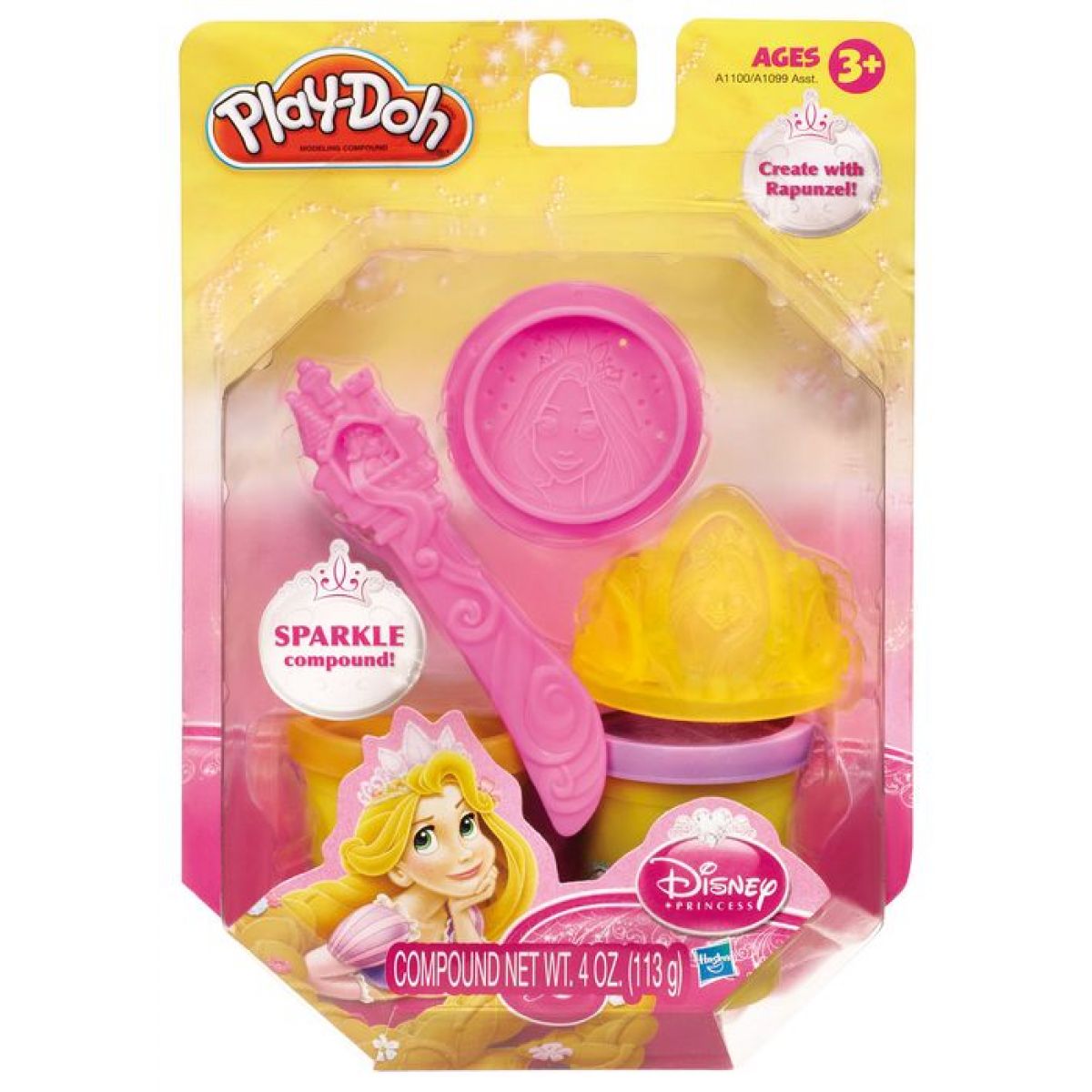 Play-Doh Disney Princess třpytivá modelína s vytlačovátky - Locika