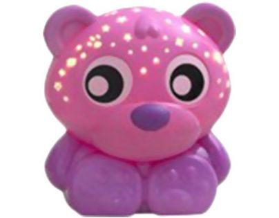 Playgro Usínacia lampička Sediaci medvedík s projektorom ružový