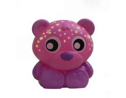 Playgro Usínacia lampička Sediaci medvedík s projektorom ružový