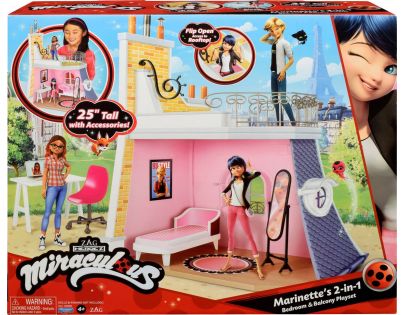 Playmates Miraculous Lienka a čierny kocúr Izba a balkón Marinette Hrací set