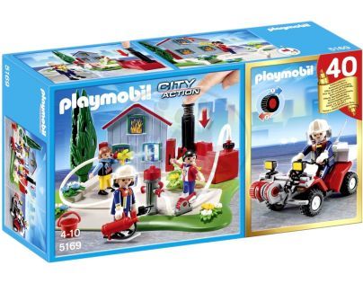 Playmobil 5169 - Výroční Compact Set Zásah hasičů a hasičská čtyřkolka