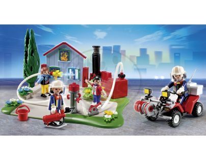 Playmobil 5169 - Výroční Compact Set Zásah hasičů a hasičská čtyřkolka