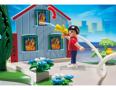 Playmobil 5169 - Výroční Compact Set Zásah hasičů a hasičská čtyřkolka