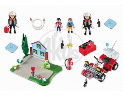Playmobil 5169 - Výroční Compact Set Zásah hasičů a hasičská čtyřkolka