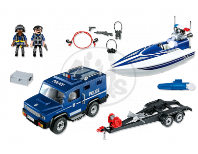 Playmobil 5187 Policejní auto s rychlostním člunem