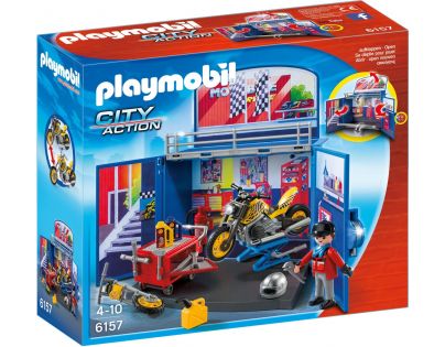 Playmobil 6157 Zavírací box - Motorkářská dílna