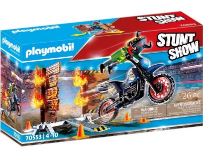 PLAYMOBIL® 70553 Kaskadérska show Motorka s ohnivou stenou
