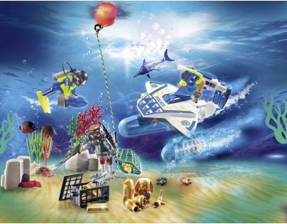 PLAYMOBIL® 70776 Adventný kalendár Nasadenie policajných potápačov