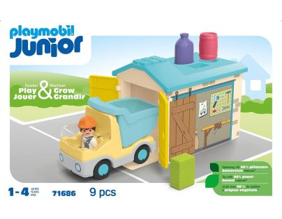 PLAYMOBIL® 71686 Junior Vyklápacie auto s garážou