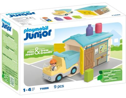 PLAYMOBIL® 71686 Junior Vyklápacie auto s garážou
