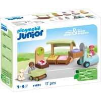 PLAYMOBIL® 71691 Junior Stánok s biopotravinami a vysokozdvižný vozík