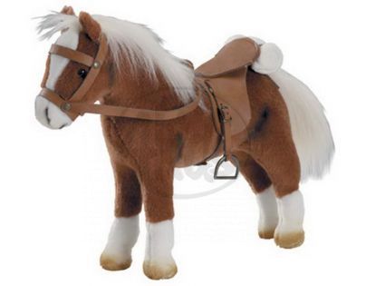 Plyšový kůň 31cm hnědý, pro panenky 27-50cm