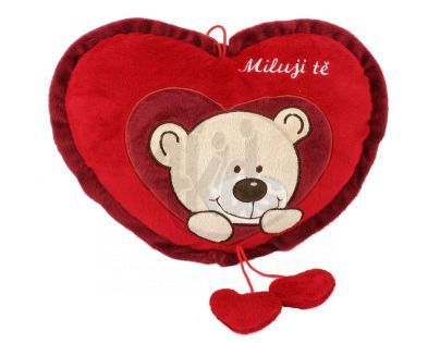 Plyšový polštář srdce Miluji tě 36 cm