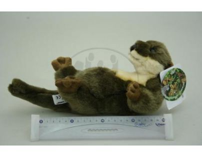 Plyšová vydra na zádech 30cm