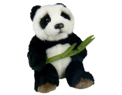 Plyšová panda s listom 16 cm