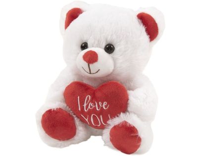 Plyšový medveď biely so srdiečkovou mašľou 60 cm