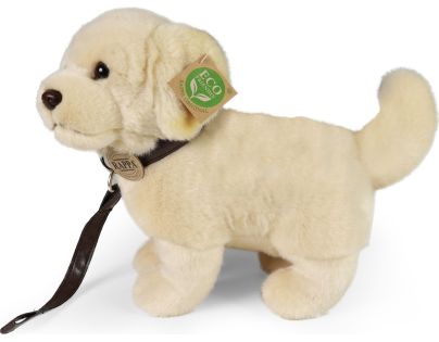 Rappa Plyšový pes zlatý retriever staojaci s vodítkom 25 cm Eco Friendly
