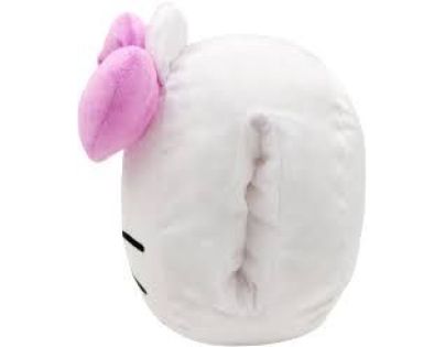 Plyšový vankúšik s otvorom na ruky Hello Kitty fialová mašle