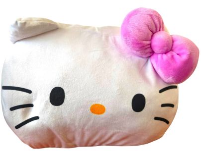 Plyšový vankúšik s otvorom na ruky Hello Kitty fialová mašle